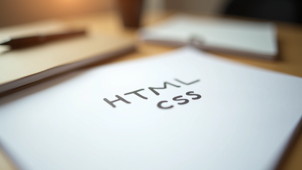 Rukopis s HTML značkami psanými na papíru s tužkou