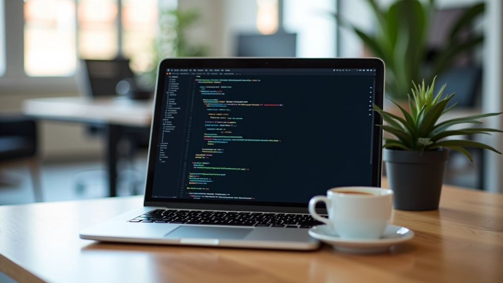 Laptop zobrazující CSS kód s media queries pro responzivní design